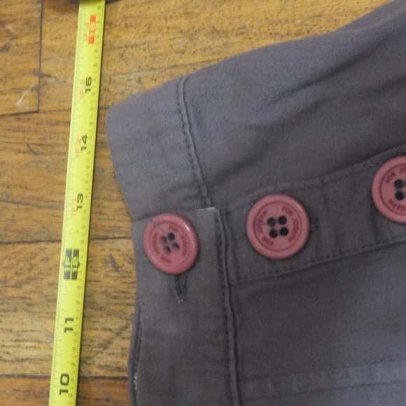 Gray A-line Skirt w/ Double Front Buttons - Picture 6 of 10